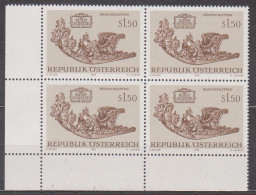 1972 , Mi 1406 ** (1) -  4er Block Postfrisch - Kunstschätze Aus Der Wagenburg - Storia Postale