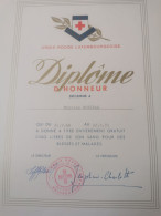 Diplôme Luxembourg, C. R. L., Signé Par La Grand-Duchesse Josephine Charlotte - Briefe U. Dokumente