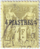 LEVANT FRANÇAIS - 1885 Yv.3 4pi/1fr Olive Type Sage - Oblitéré (Smyrne) TB (c.18€) - Gebruikt