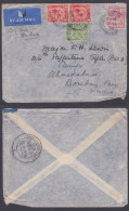 GB Great Britain 1934 Used Airmail Cover To India, Major Lewis Rajputana Rifles, Indian Army, Military, Ahmedabad Bombay - Lettres & Documents