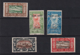 Saint Pierre Et Miquelon 1934 Série Jacques Cartier 159A-159E, 5 Val Oblit Used - Oblitérés