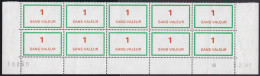 37672# TIMBRES FICTIFS ** BLOC DE 10 BAS DE FEUILLE COIN DATE 3 2 1982 COURS D' INSTRUCTION SANS VALEUR VOIR SCAN - Fictifs