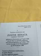 Doodsprentje Godelieve Vancouter / Zwevezele 17/4/1928 - 20/12/1988 ( Zuster Renata ) - Religione & Esoterismo