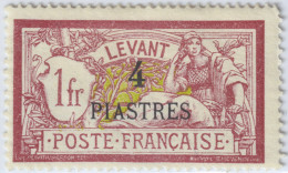 LEVANT FRANÇAIS - 1902/20 - Yv.21 4pi/1fr Type Merson Neuf* Gomme Partielle - (c.7€) - Nuovi