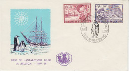 Belgie Belgische Basis Antarctica & "Belgica" 2v FDC Ca Sint-Amandsberg 8.10.1966 (60228) - Bases Antarctiques