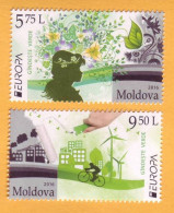 2016  Moldova Moldavie Moldau. Europa CEPT - 2016 Flowers, Flora, Green Energy Bicycle 2v Mint - 2016