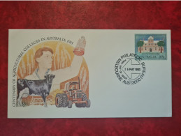 Lettre Entier AUSTRALIA CENTENAIRE DE L'AGRICULTURE FDC 1983 MELBOURNE - Storia Postale