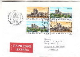 Saint Marin - Lettre Exprès De 1982 - Oblit San Marino - Exp Vers Kirchheim - Cachet De Mindelheim - Ville De Paris - - Cartas & Documentos