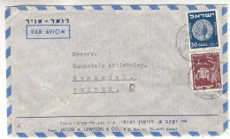 Israël - Lettre De 1951 ? - Exp Vers Munkedal - Monnaies - Tracteurs - - - Cartas & Documentos