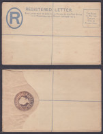 British Ceylon Sri Lanka Queen Victoria Mint Ten Cents Registered Letter, Envelope, Cover, Postal Stationery - Ceylan (...-1947)