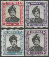 Brunei. 1952-58 Sultan Omar Ali Saifuddin. 4 Used Values To 25c. Mult Script CA. W/M SG 105etc. M6144 - Brunei (...-1984)