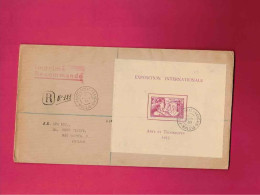 Lettre Recommandée Pour L' Angleterre - YT N° BF 1 - Exposition Internationale De 1937 - Covers & Documents