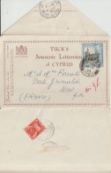 1954 - CYPRUS / CHYPRE / TAXE GERBES ! - LETTRE SOUVENIR 6 CARTES ILLUSTREES De NICOSIA => NICE - Cyprus (...-1960)