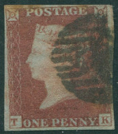 Great Britain 1841 SG8a 1d Red QV Very Blued Paper Toned Top **TK Imperf FU - Unclassified