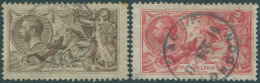 Great Britain 1915 SG415-416 2/6d Brown And 5/- Rose-red KGV Sea-horses FU - Sin Clasificación