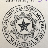 Rare 1888 Association Religieuse Hommes Providence Religion Esotérisme-Décès-mortifère-Mort-décédé 22 R Falque Marseille - Religione & Esoterismo