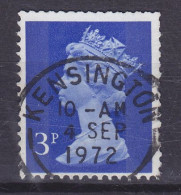Great Britain 1971 Mi. 566 C, 3p. QEII. Deluxe KENSINGTON 1972 Cancel - Used Stamps