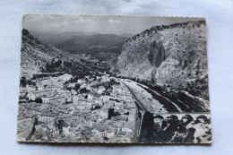 O366, Cpm, Anduze, Vue Aérienne Sur La Ville, Le Pont, Gard 30 - Anduze