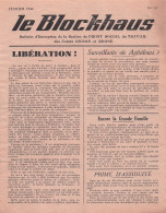 LE BLOCKHAUS 02/1944 BULLETIN ENTREPRISE SECTION DU FRONT SOCIAL DU TRAVAIL DES USINES GNOME ET RHONE  1 FEUILLET - 1939-45