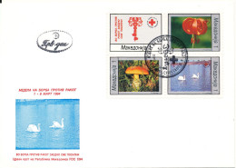 Macedonia FDC 1994 Red Cross  Struggle Against Cancer Block Of 4 With Cachet - Nordmazedonien