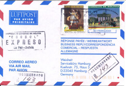 Bolivia Registered Air Mail Cover Sent To Germany 31-7-2000 ?? - Bolivien