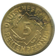 5 REINTENPFENNIG 1924 F DEUTSCHLAND Münze GERMANY #AD814.9.D.A - 5 Rentenpfennig & 5 Reichspfennig