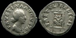 FAUSTINA JUNIOR AR DENARIUS AD 161-175 THRONE (PULVINAR) #ANC12308.78.U.A - La Dinastía Antonina (96 / 192)