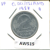 2 DM 1957 A DDR EAST GERMANY Coin #AW515.U.A - 2 Mark