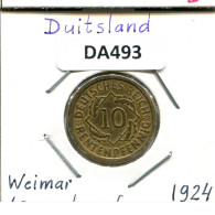 10 RENTENPFENNIG 1924 E GERMANY Coin #DA493.2.U.A - 10 Renten- & 10 Reichspfennig