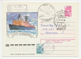 Registered Cover / Postmark Soviet Union 1986 Ship - Ice Breaker - Helicopter - Arktis Expeditionen