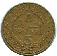 5 PIASTRES 1970 LIRANON LEBANON Münze #AP397.D.A - Libanon