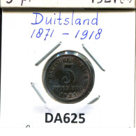 5 PFENNIG 1921 F GERMANY Coin #DA625.2.U.A - 5 Rentenpfennig & 5 Reichspfennig