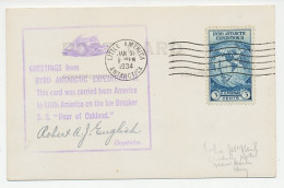 Card / Postmark USA 1934 Byrd Antarctic Expedition II - Photo Postcard Weddel Seal - Spedizioni Artiche