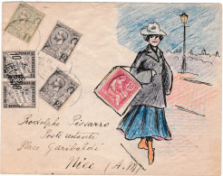 Enveloppe Taxée,  Illustrée, Adressée à Rodolphe Pissarro, (fils Du Peintre Emile) - Postmarks