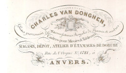 ANTWERPEN-ANVERS "CHARLES VAN DONGHEN-ATELIER D'ETAMMAGES DE DORURE"105/67 MM - Porzellan