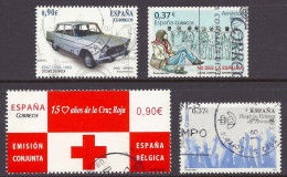 Spain 2013 - Vintage Cars Seat 1500 America Upaep Discrimitations, Victims Of Terrorism, Founding Red Cross - Lot Used - Usati