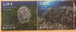 2024 Croatie Croatia Europa CEPT Fauna Flora Posidonia Sea Mediterranean Mer Algue Marine Paire - Emissioni Congiunte