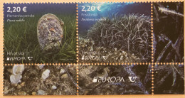 2024 Croatie Croatia Europa CEPT Fauna Flora Posidonia Sea Mediterranean Mer Algue Marine Paire Bottom Right Corner Logo - Gemeinschaftsausgaben