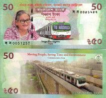 Bangladesh 50 Taka 2022 "Dhaka Metro Rail" P-72a UNC - Bangladesch