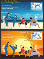 India 2023 Vietnam Joint Issue,Vovinam,Kalarippayattu,Martial Arts,Flag,Sports,2v Maxicards, Maxi Cards (**) Inde Indien - Storia Postale