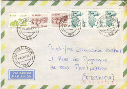 BRAZIL 1988 AIRMAIL LETTER SENT FROM GUAJARA MIRIM TO MONPELLIER - Cartas & Documentos