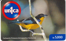 TARJETA DE UNICA DE VENEZUELA DE UN PAJARO CACHAQUITO PRIMAVERA (BIRD) - Venezuela
