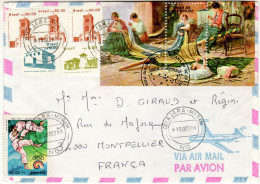 BRAZIL 1988 AIRMAIL LETTER SENT FROM GUAJARA MIRIM TO MONPELLIER - Cartas & Documentos