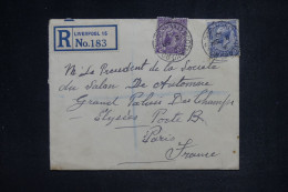 ROYAUME UNI - Enveloppe En Recommandé De Liverpool En 1930 Pour Paris - L 153804 - Lettres & Documents