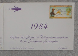 Petit Calendrier 1984 Office Postes Et Telecommications Polynésie Française Papeete - Format Carte Postale Double - Petit Format : 1981-90