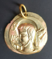 Pendentif Médaille Religieuse Fin XXe "Saint Luc" Grav. Dermigny - Religious Medal - Godsdienst & Esoterisme