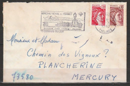 LETTRE TP SABINE 1,20 Rouge +0,10 Brun Flamme St Germais En Laye (berceau Royal De France) OBL.8-8 197811/2/1980 - Storia Postale