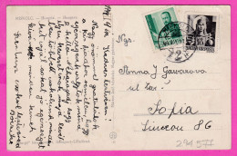 294577 / Hungary Miskolc - Frogs On A Plate Monument Square PC 1944 USED 12+18f. Artúr Görgey , Virgin Mary, Patroness - Covers & Documents