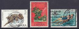 Spain 1974 - Salamanquesa, Tarentola Mauritanica, World Life-saving Championship Barcelona, UPU Monument - Lot Used - Usados