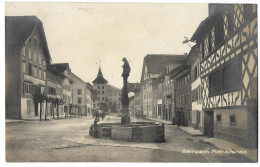SEMPACH: Rathausplatz, Foto-AK 1924 - Sempach